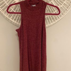 mock neck sleeveless dress